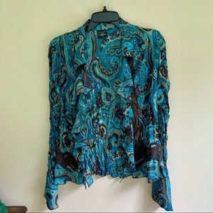 Ruffled Button-down Blouse